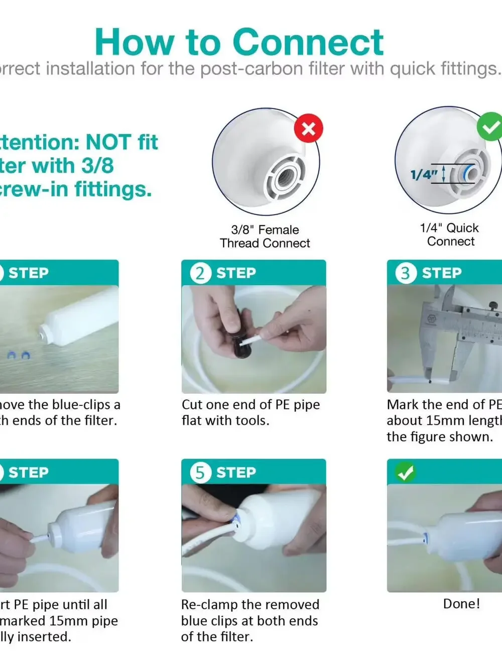 New SimPure 6-Stage Water Filter Kit PP GAC CTO RO T33 ALK + Fittings
